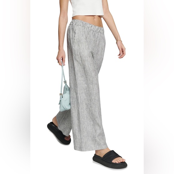 NEW Reformation Ava Stripe Wide Leg Linen Pants - Picture 4 of 9